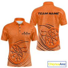 Load image into Gallery viewer, Custom Orange Darts Polo Shirts For Men, Orange Dartboard Dart Team Jerseys For Players IPHW9636