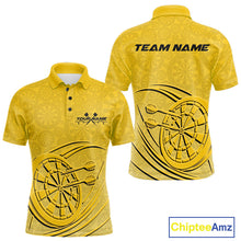 Load image into Gallery viewer, Custom Yellow Darts Polo Shirts For Men, Yellow Dartboard Dart Team Jerseys For Players IPHW9637
