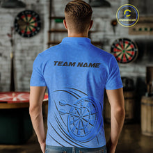 Load image into Gallery viewer, Custom Blue Darts Polo Shirts For Men, Blue Dartboard Dart Team Jerseys For Players IPHW9638