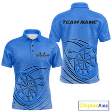 Load image into Gallery viewer, Custom Blue Darts Polo Shirts For Men, Blue Dartboard Dart Team Jerseys For Players IPHW9638
