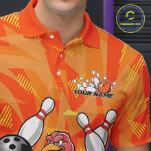 Load image into Gallery viewer, Custom Funny Thanksgiving Turkey Bowling Men Polo Shirts, Bowling League Shirt IPHW9769