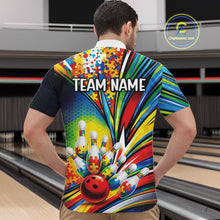 Load image into Gallery viewer, Custom Colorful Autism Awareness Bowling Team Men Quarter-Zip Shirt, Puzzles Bowling Shirt IPHW11196