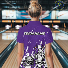 Load image into Gallery viewer, Purple Custom Drunk Bowling Ball And Pin Funny Women Quarter-Zip Shirt, Bowling And Beer IPHW11234