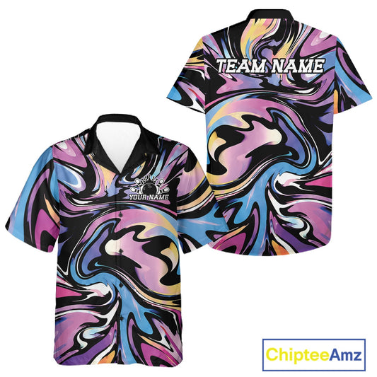 Colorful marbled design sports jersey with 'Team Name' text on a white background, featuring Chiptee Amz branding.