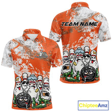 Load image into Gallery viewer, Custom Orange Drunk Bowling Ball And Pins Bowling And Beer Shirt, Funny Bowling Jersey IPHW11263