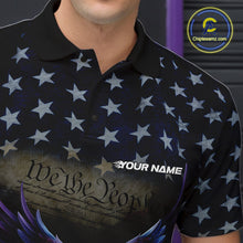 Load image into Gallery viewer, Custom Patriotic We The People Eagle Bowling Team Shirt For Men, Bowling League Shirt IPHW10200