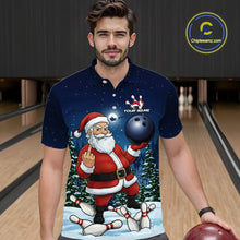 Load image into Gallery viewer, Custom Funny Christmas Bowling Men Polo Shirts, Xmas Santa Bowling Team Outfit IPHW10094