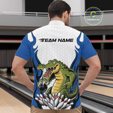 Load image into Gallery viewer, Custom Funny Alligator Bowling Men Quarter-Zip Shirt, Alligator Blue Bowling Team League Shirt IPHW10684