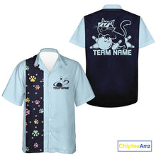Load image into Gallery viewer, Custom Retro 50S Cat Bowling Button Up Shirt Men And Women, Vintage Cat Bowling Shirt IPHW10097