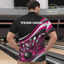 Load image into Gallery viewer, Custom Pink Flame Bowling Men Quarter-Zip Shirt, Bowling Team League Shirt Bowler Jerseys IPHW11230