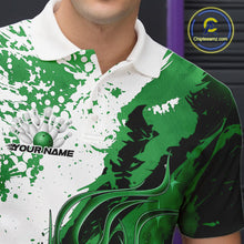 Load image into Gallery viewer, Custom Green Flame Bowling Men Polo Shirt, Bowling Team League Shirt Bowler Jerseys IPHW11246