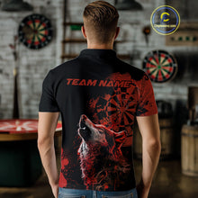 Load image into Gallery viewer, Custom Red Orange Splatter Grunge Dart Wolf Men Polo Shirts, Wolf Dart Team Jerseys IPHW10012