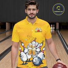 Load image into Gallery viewer, Custom Funny Bowling And Beer Men Polo Shirts, Bowling Ball And Pins Party Jerseys IPHW9827