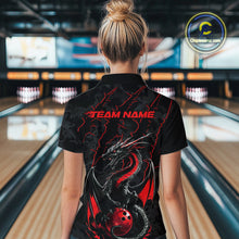Load image into Gallery viewer, Custom Gray And Red Camo Dragon Claws Bowling Women Quarter-Zip Shirts, Team Jerseys IPHW9855