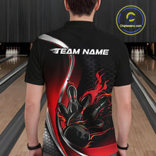 Load image into Gallery viewer, Custom Red Flame Bowling Men Jerseys, Bowling Team League Shirt Bowlers Jerseys IPHW11300