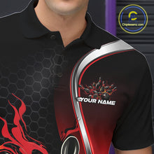 Load image into Gallery viewer, Custom Red Flame Bowling Men Jerseys, Bowling Team League Shirt Bowlers Jerseys IPHW11300