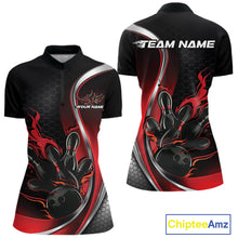 Load image into Gallery viewer, Custom Red Flame Bowling Women Jerseys, Bowling Team League Shirt Bowlers Jerseys IPHW11300