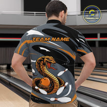 Load image into Gallery viewer, Custom Gray And Yellow Cobra Snake Bowling Quarter-Zip Shirt For Men, Cobra Bowling Team Jersey IPHW9892