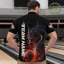 Load image into Gallery viewer, Custom Smoke Flame Dragon Bowling Quarter-Zip Shirt For Men, Dragon Bowling Team Jerseys IPHW9904