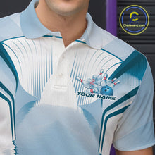 Load image into Gallery viewer, Custom Blue Bowling Team Jerseys, Bowling Uniform Bowling League Polo Shirts For Men IPHW9935