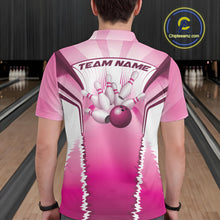 Load image into Gallery viewer, Custom Pink Bowling Team Jerseys, Bowling Uniform Bowling League Polo Shirts For Men IPHW9936