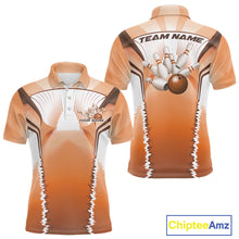 Load image into Gallery viewer, Custom Orange Bowling Team Jerseys, Bowling Uniform Bowling League Polo Shirts For Men IPHW9937