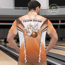 Load image into Gallery viewer, Custom Orange Bowling Team Jerseys, Bowling Uniform Bowling League Quarter-Zip Shirts For Men IPHW9937