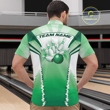 Load image into Gallery viewer, Custom Green Bowling Team Jerseys, Bowling Uniform Bowling League Quarter-Zip Shirts For Men IPHW9938