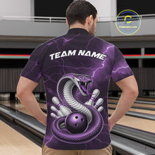 Load image into Gallery viewer, Custom Purple Lightning Cobra Bowling Men Quarter-Zip Shirt, Bowling Tournament Team Shirt IPHW11078