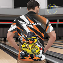 Load image into Gallery viewer, Custom Funny Yellow Boss Duck Bowling Men Quarter-Zip Shirt, Cool Duck Bowling Team Jerseys IPHW11124