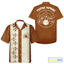 Load image into Gallery viewer, Custom Vintage Retro Style Tribal Bowling Team Hawaiian Shirts, Bowlers Outfit IPHW10082