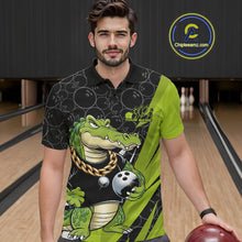 Load image into Gallery viewer, Custom Funny Alligator Bowling Men Polo Shirt, Alligator Bowling Team Jerseys IPHW9919
