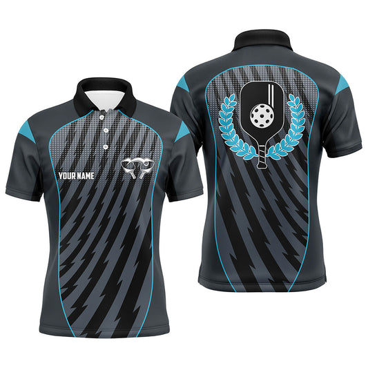 Custom Blue Pickleball Polo Shirts For Men, Outdoor Pickleball Jerseys IPHW8199