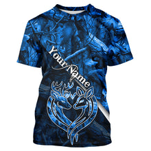 Load image into Gallery viewer, Love hunting deer blue camo personalized deer shirts, deer hunting Shirts NQSD21