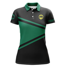 Load image into Gallery viewer, Black and green Womens golf polo shirts custom name team golf tops for ladies, gifts for golf lovers NQS5668