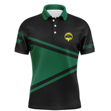 Load image into Gallery viewer, Black and green Mens golf polo shirts custom golf outfit men, best golf gifts for men NQS5668