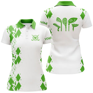 Women golf polos shirts custom argyle pattern golf clubs womens golf tops | Multicolor NQS5908