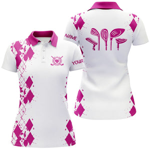 Women golf polos shirts custom argyle pattern golf clubs womens golf tops | Multicolor NQS5908