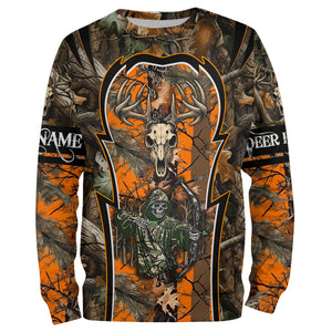 Deer Hunting orange camo Custom Name 3D All over print shirts, personalized deer hunting apparel NQS819