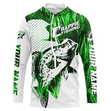 Load image into Gallery viewer, Crappie Fishing Long Sleeve Tournament Fishing Shirts, Custom Crappie Fishing Jerseys |Green Camo IPHW6338