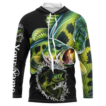 Load image into Gallery viewer, Largemouth Bass Fishing Customize Name long sleeves fishing shirts NQS1795