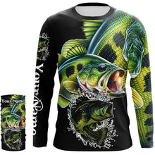 Load image into Gallery viewer, Largemouth Bass Fishing Customize Name long sleeves fishing shirts NQS1795