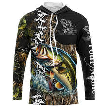 Load image into Gallery viewer, Largemouth bass Fishing Camo Customize Name 3D All Over print shirts personalized fishing apparel NQS441