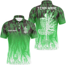 Load image into Gallery viewer, Disc golf basket green camo Men disc golf polo shirts custom disc golf jerseys team shirts for men NQS6127