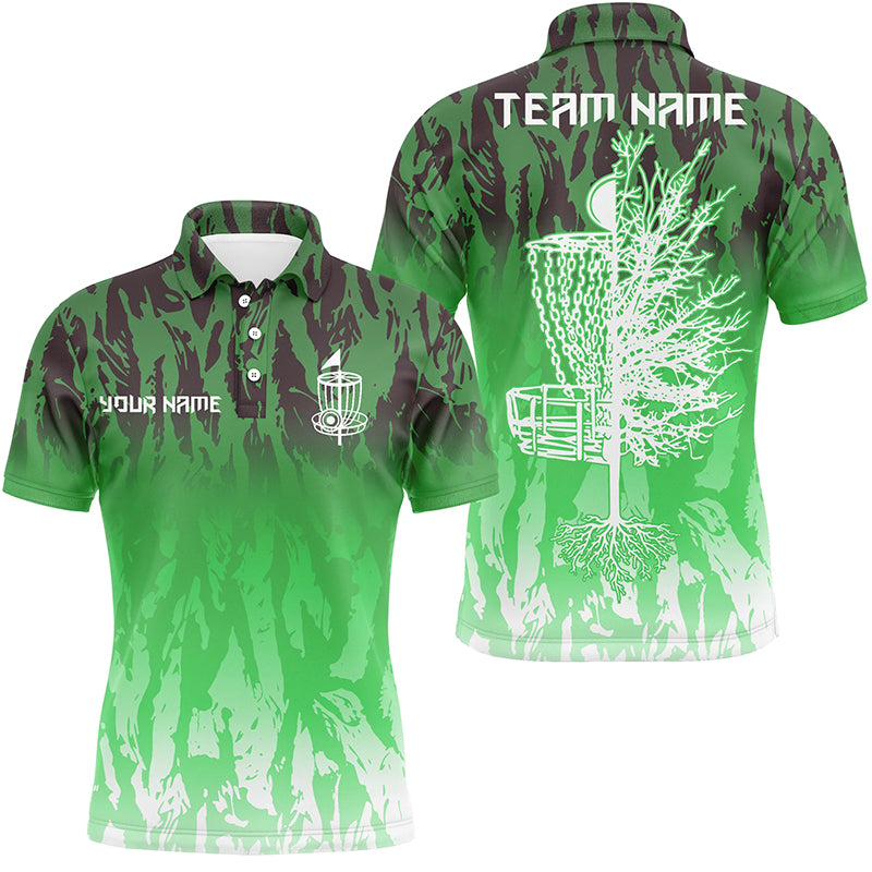 Disc golf basket green camo Men disc golf polo shirts custom disc golf jerseys team shirts for men NQS6127