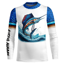 Load image into Gallery viewer, Sailfish Fishing Scales Custom long sleeve Fishing Shirt, personalized Sailfish fishing apparel NQS579