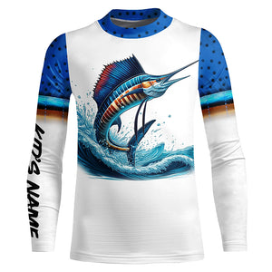 Sailfish Fishing Scales Custom long sleeve Fishing Shirt, personalized Sailfish fishing apparel NQS579