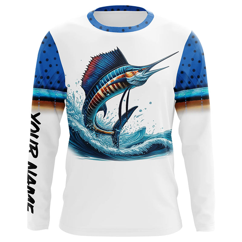 Sailfish Fishing Scales Custom long sleeve Fishing Shirt, personalized Sailfish fishing apparel NQS579