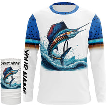 Load image into Gallery viewer, Sailfish Fishing Scales Custom long sleeve Fishing Shirt, personalized Sailfish fishing apparel NQS579