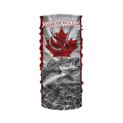 Canadian Flag Walleye Fish hook Custom long sleeve performance Fishing Shirts, Walleye Fishing jerseys NQS5459